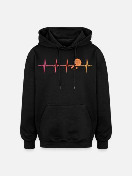 padel sunset heartbeat padel player - Oversized Unisex Hoodie - black