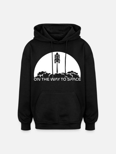Take-off under a white sun - Oversized Unisex Hoodie - black