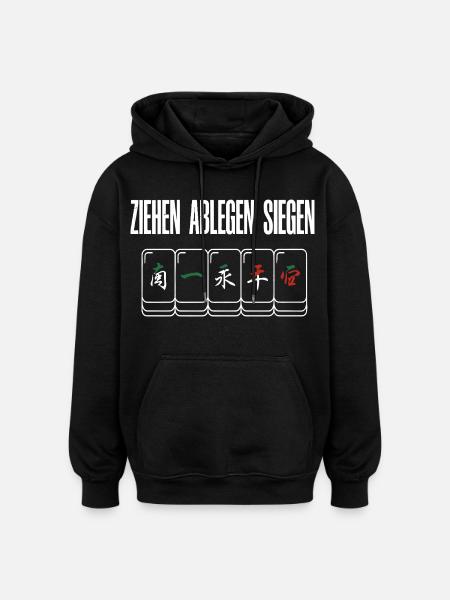 Ziehen Ablegen Siegen - Oversized Unisex Hoodie - Schwarz