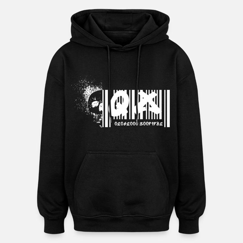 QuadriX (QX) - Sweat à capuche oversize unisexe - noir