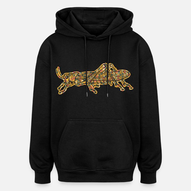 Grasshopper Geometric - Oversized Unisex Hoodie - black