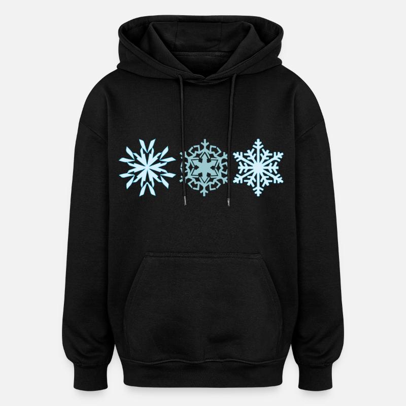 Flocons - Sweat à capuche oversize unisexe - noir