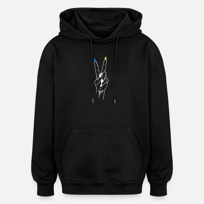 Frieden Ukraine Sieg - Oversized Unisex Hoodie - Schwarz