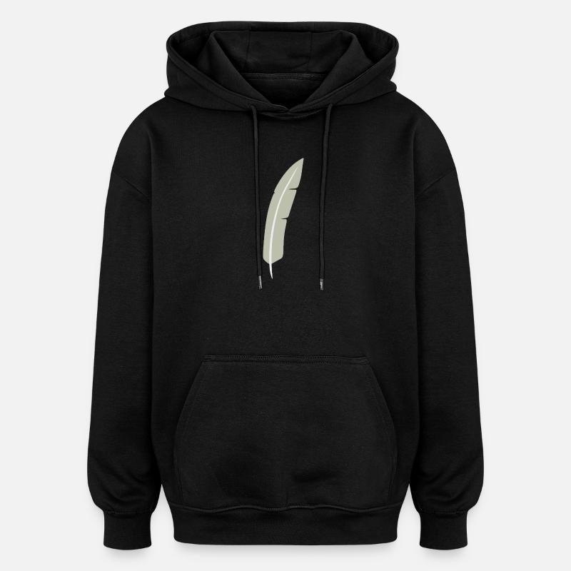 Feather Arc Minimalistischer Druck - Oversized Unisex Hoodie - Schwarz
