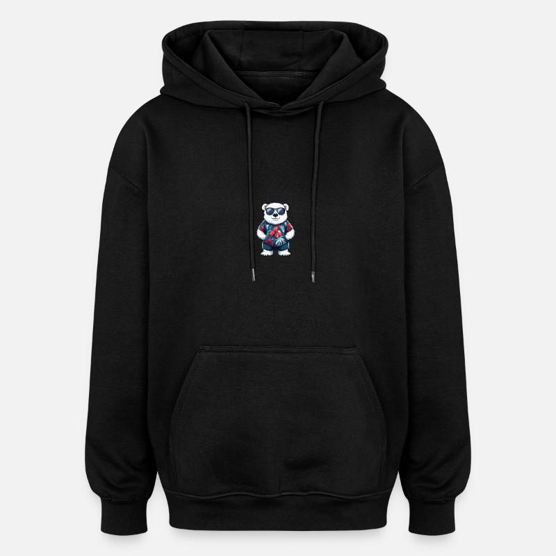 Polar Bear Cool Summer - Oversized Unisex Hoodie - black