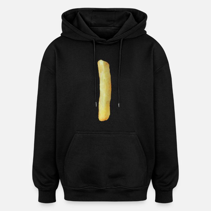 Pommes eins - Oversized Unisex Hoodie - Schwarz