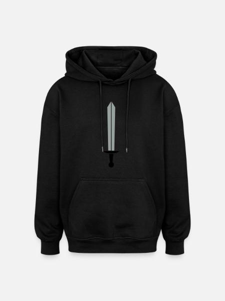 bichrome sword - Oversized Unisex Hoodie - black