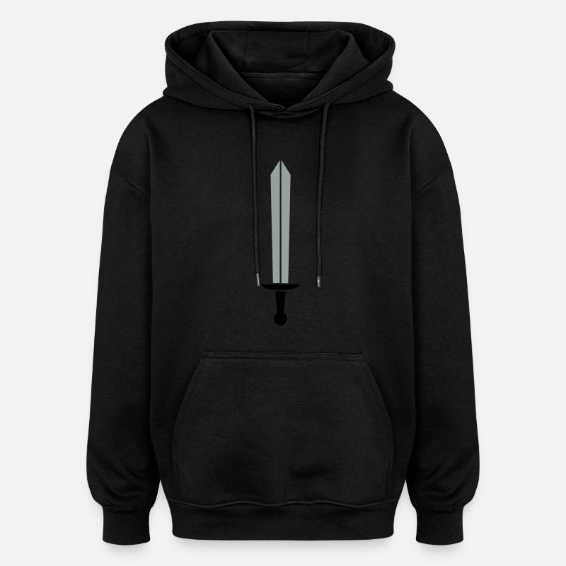 bichrome sword - Oversized Unisex Hoodie - black