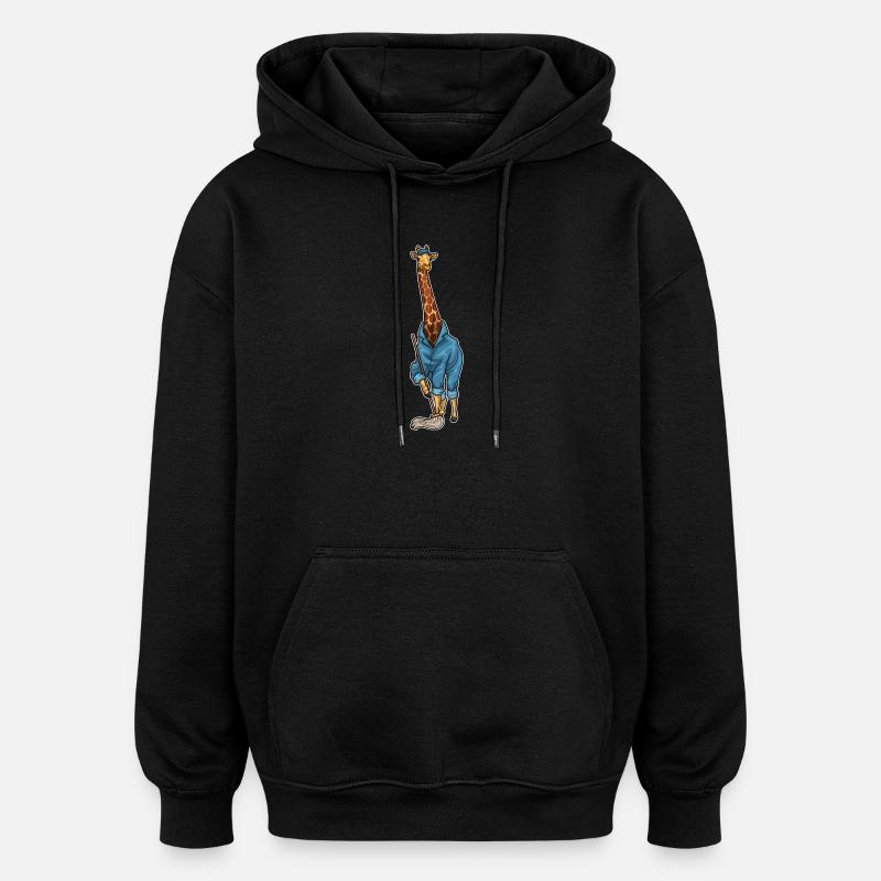 Vadrouille nettoyante girafe - Sweat à capuche oversize unisexe - noir