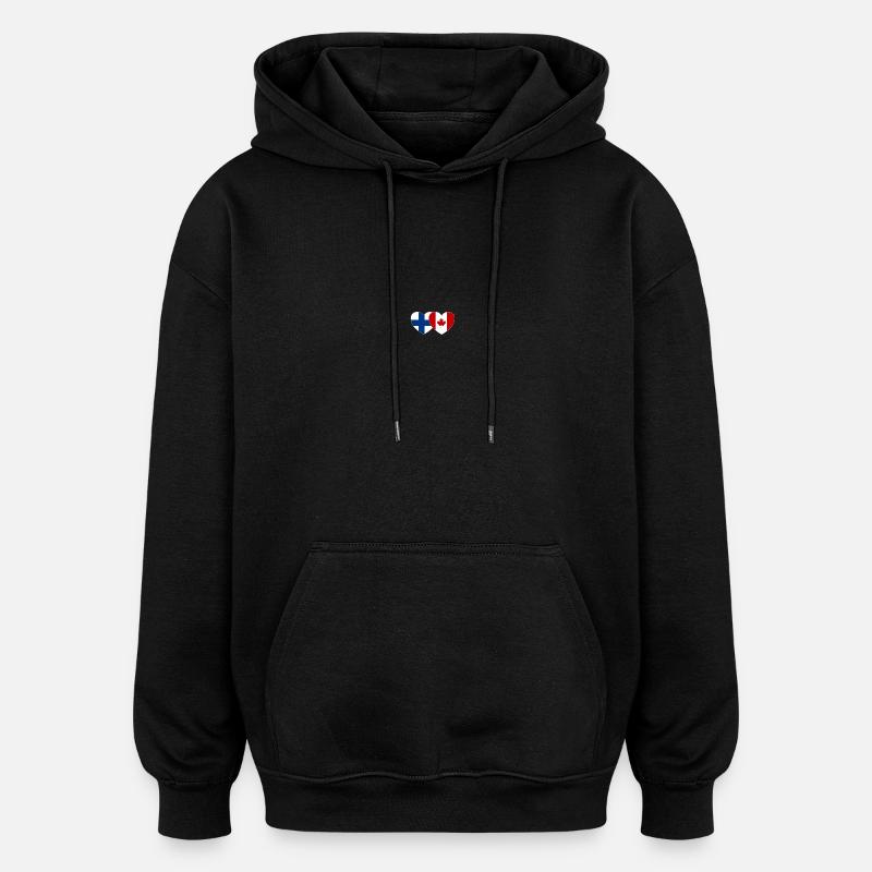 Finlande Canada Drapeau Coeur - Sweat à capuche oversize unisexe - noir