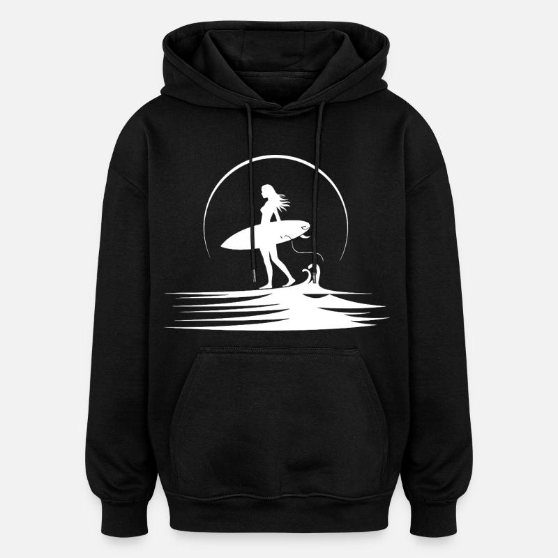 Surfer - Oversized Unisex Hoodie - black