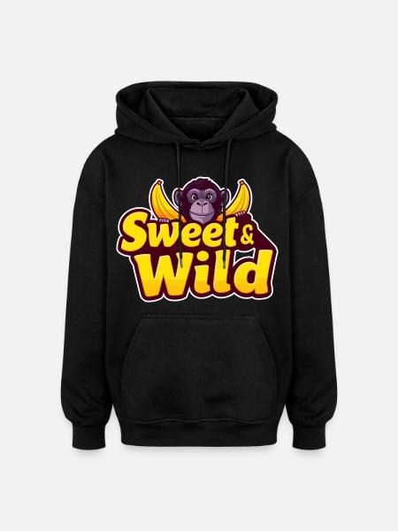 Sweet and Wild - Oversized Unisex Hoodie - black