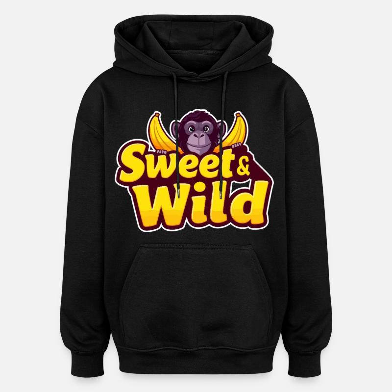 Doux et sauvage - Sweat à capuche oversize unisexe - noir