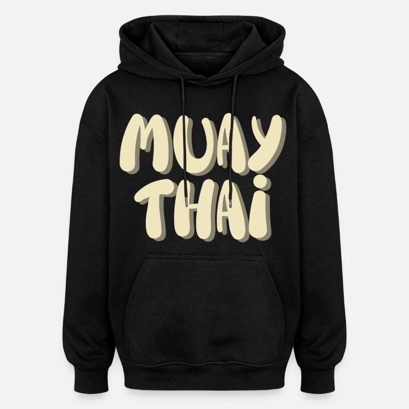 Muay thaï - Sweat à capuche oversize unisexe - noir