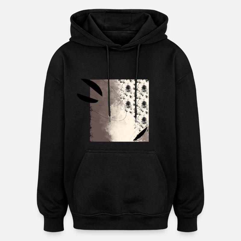 Ombres abstraites et surfaces lumineuses - Sweat à capuche oversize unisexe - noir