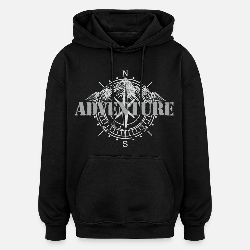 Aventure - Sweat à capuche oversize unisexe - noir