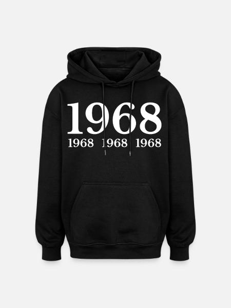 1968 - Oversized Unisex Hoodie - Schwarz