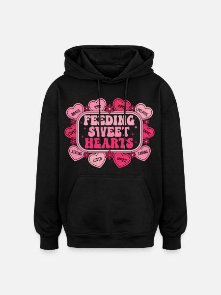 Caring Hearts: Bildung und Liebe - Oversized Unisex Hoodie - Schwarz