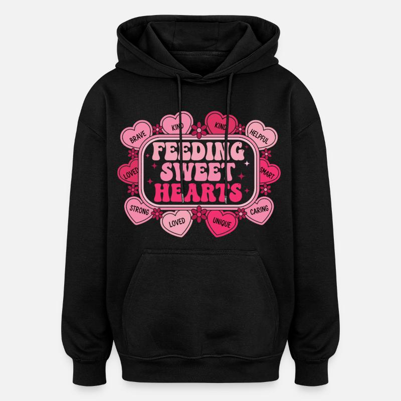 Cœurs Bienveillants : Éducation et Amour - Sweat à capuche oversize unisexe - noir