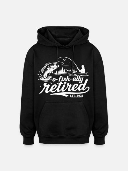 Officially retired 2026 | Humor Fishing - Oversized Unisex Hoodie - black