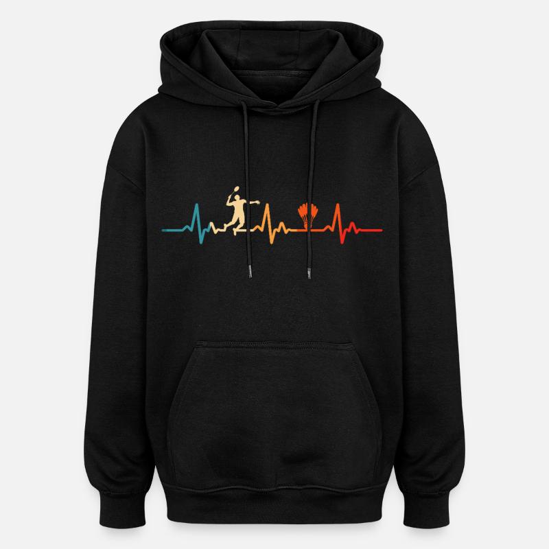 Joueur de badminton - Sweat à capuche oversize unisexe - noir