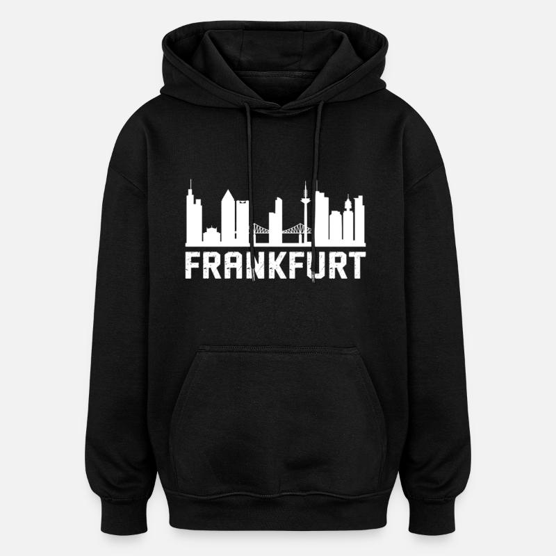 Skyline de Francfort - Sweat à capuche oversize unisexe - noir