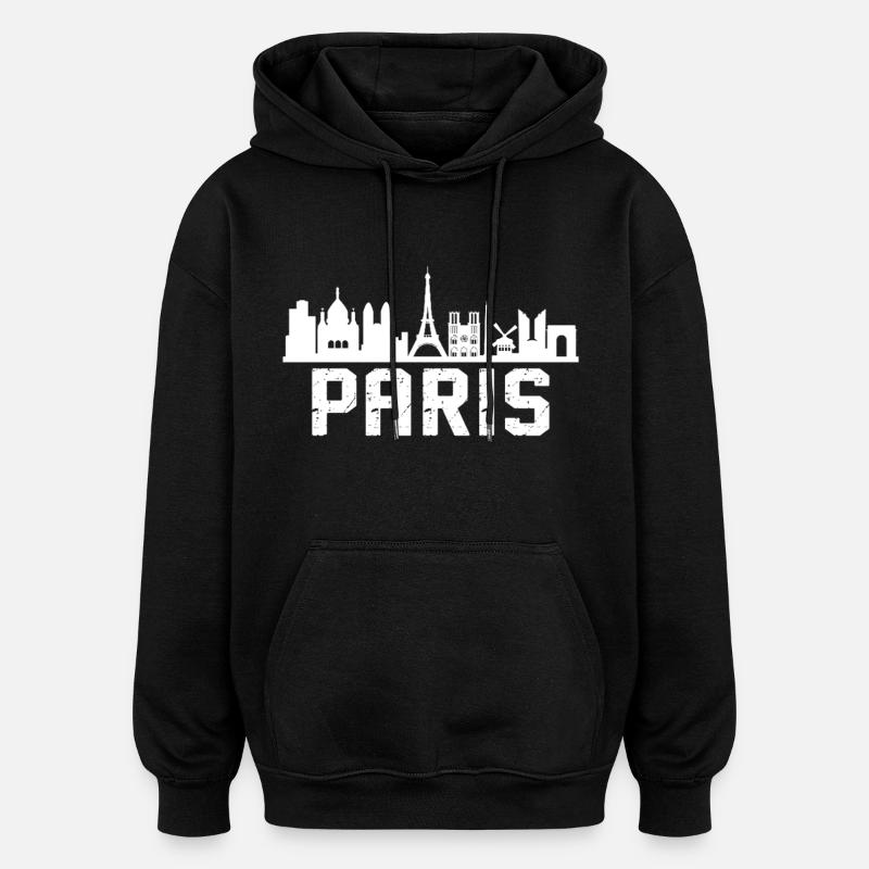 Paris Skyline - Oversized Unisex Hoodie - black