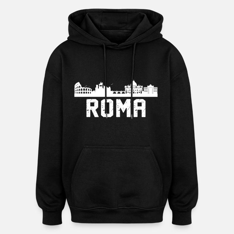 Horizon de Rome - Sweat à capuche oversize unisexe - noir