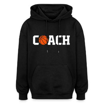 Basketball Coach Trainer Basketballer - Oversized Unisex Hoodie - Schwarz - Vorne - Noah (186cm)