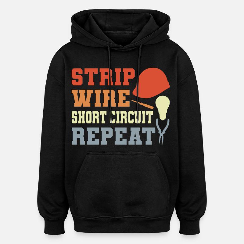 Drôle de blague d’électricien - Sweat à capuche oversize unisexe - noir
