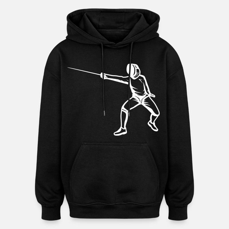 Croquis de l’escrimeur - Sweat à capuche oversize unisexe - noir