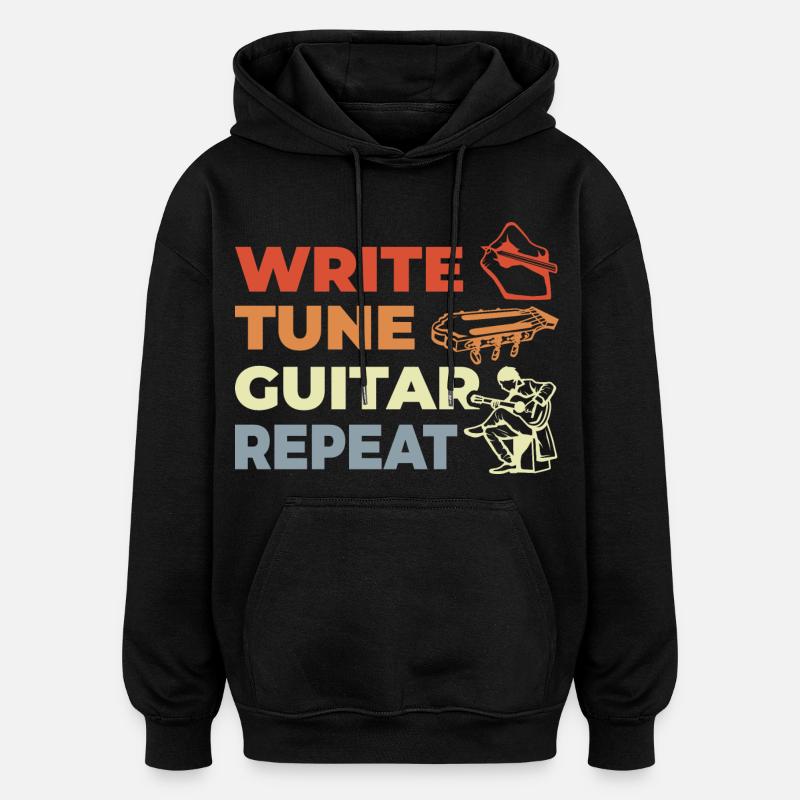 Citation du guitariste - Sweat à capuche oversize unisexe - noir