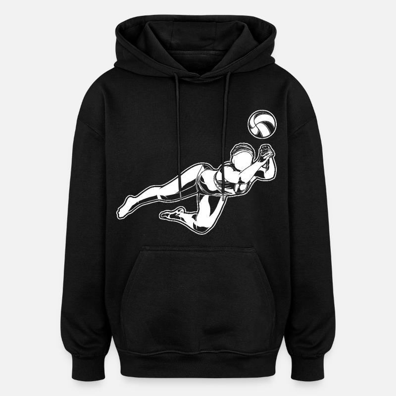 Beach-volley filles - Sweat à capuche oversize unisexe - noir