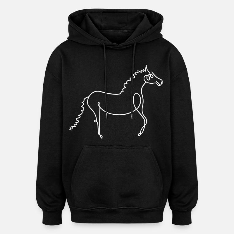 Cheval - Sweat à capuche oversize unisexe - noir