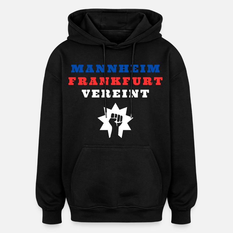 Mannheim et Francfort réunies - Sweat à capuche oversize unisexe - noir