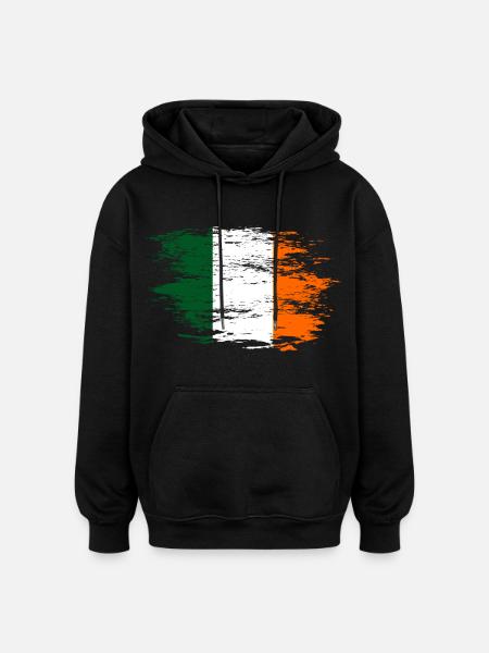 Ireland flag used - Oversized Unisex Hoodie - black
