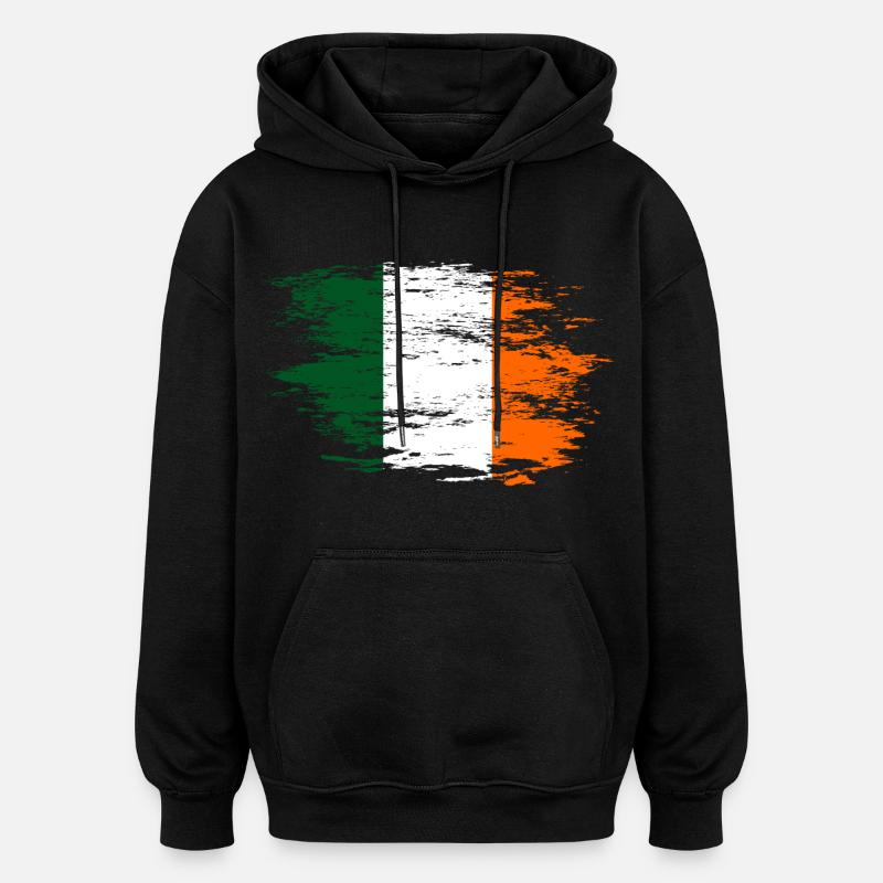 Drapeau de l’Irlande utilisé - Sweat à capuche oversize unisexe - noir
