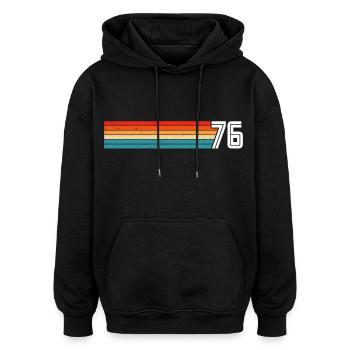 Retro 1976 t-shirt 76 vintage 1976 - Oversized Unisex Hoodie - Schwarz - Vorne - Noah (186cm)
