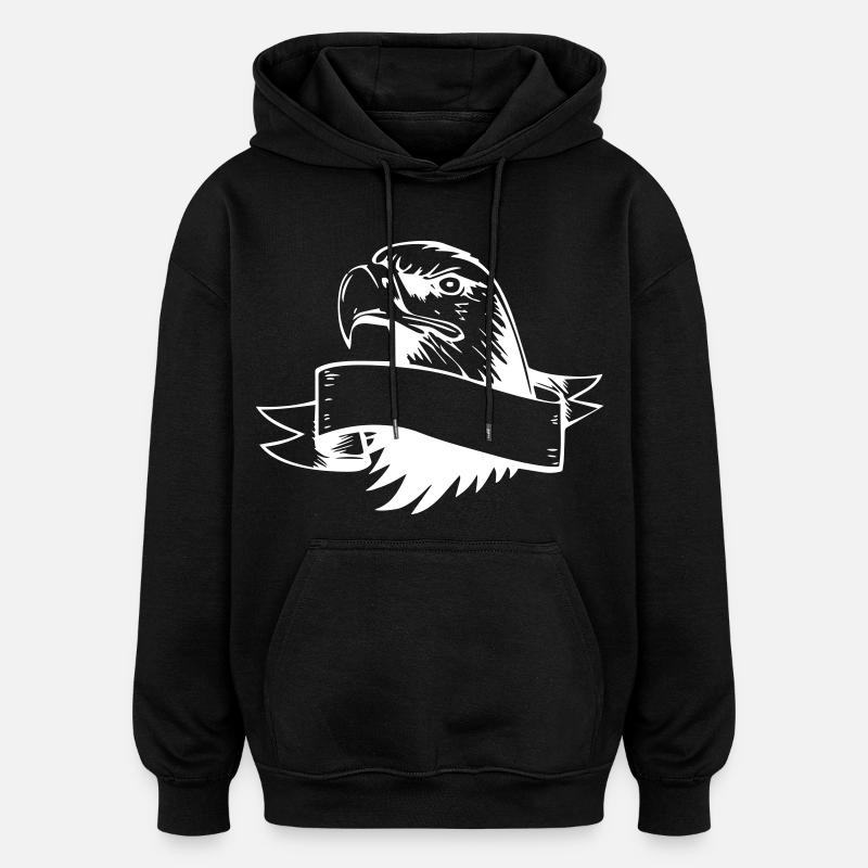 Tête d’aigle - Sweat à capuche oversize unisexe - noir