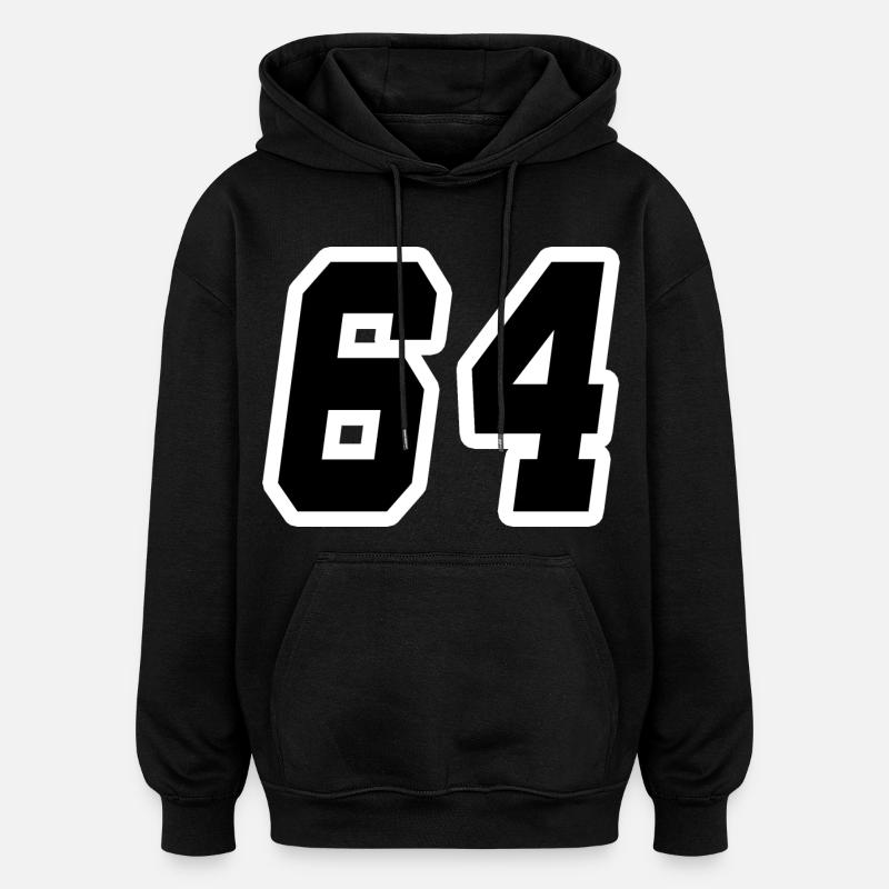 Nummer vierundsechzig 64 - Oversized Unisex Hoodie - Schwarz