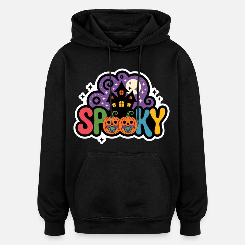 Maison hantée Halloween - Sweat à capuche oversize unisexe - noir