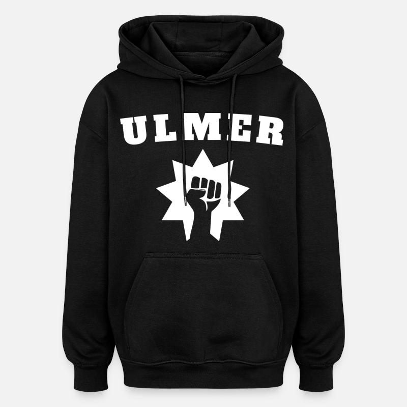 Ulmer - Sweat à capuche oversize unisexe - noir