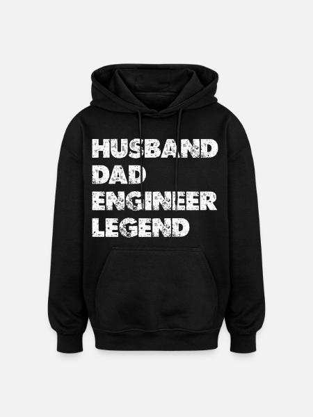 Husband Dad Engineer Legend - Oversized Unisex Hoodie - Schwarz