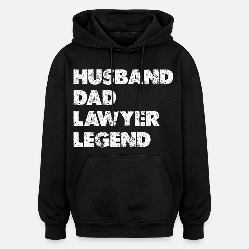 Légende du mari Père Avocat - Sweat à capuche oversize unisexe - noir