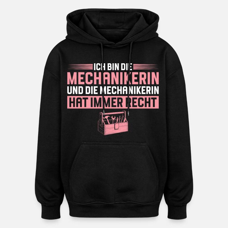 Le mécanicien a toujours raison. Artisane. - Sweat à capuche oversize unisexe - noir