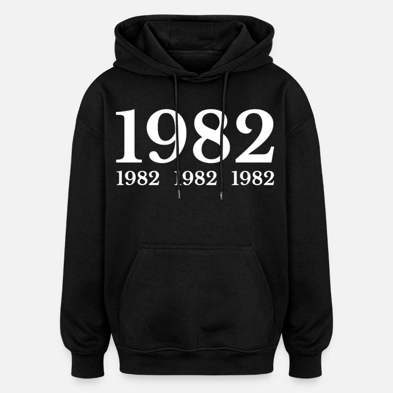 1982 - Sweat à capuche oversize unisexe - noir