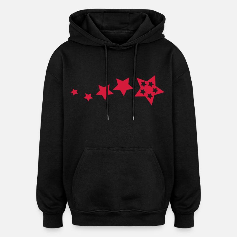 stars2 - Sweat à capuche oversize unisexe - noir