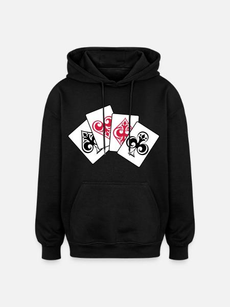 4 aces poker! - Oversized Unisex Hoodie - black