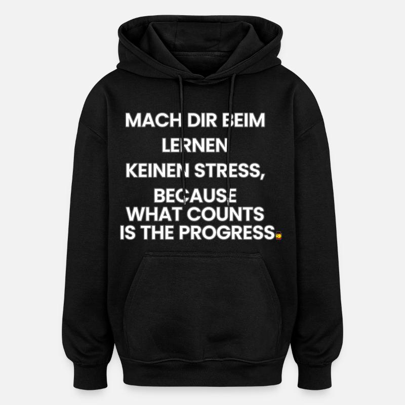 German-Anglais-Rime 1 (Ver. A) - Sweat à capuche oversize unisexe - noir