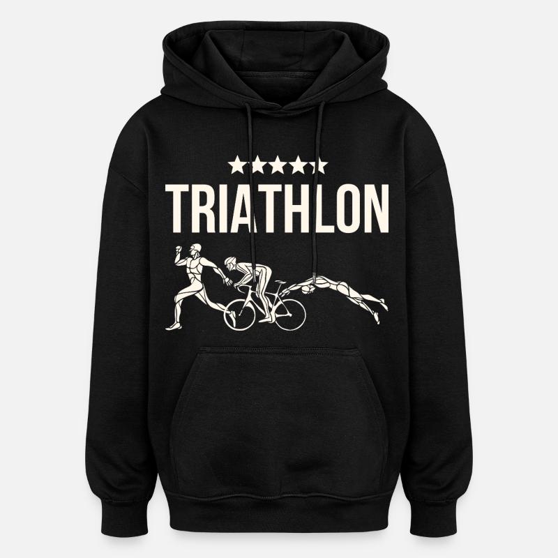 Triathlon - Sweat à capuche oversize unisexe - noir